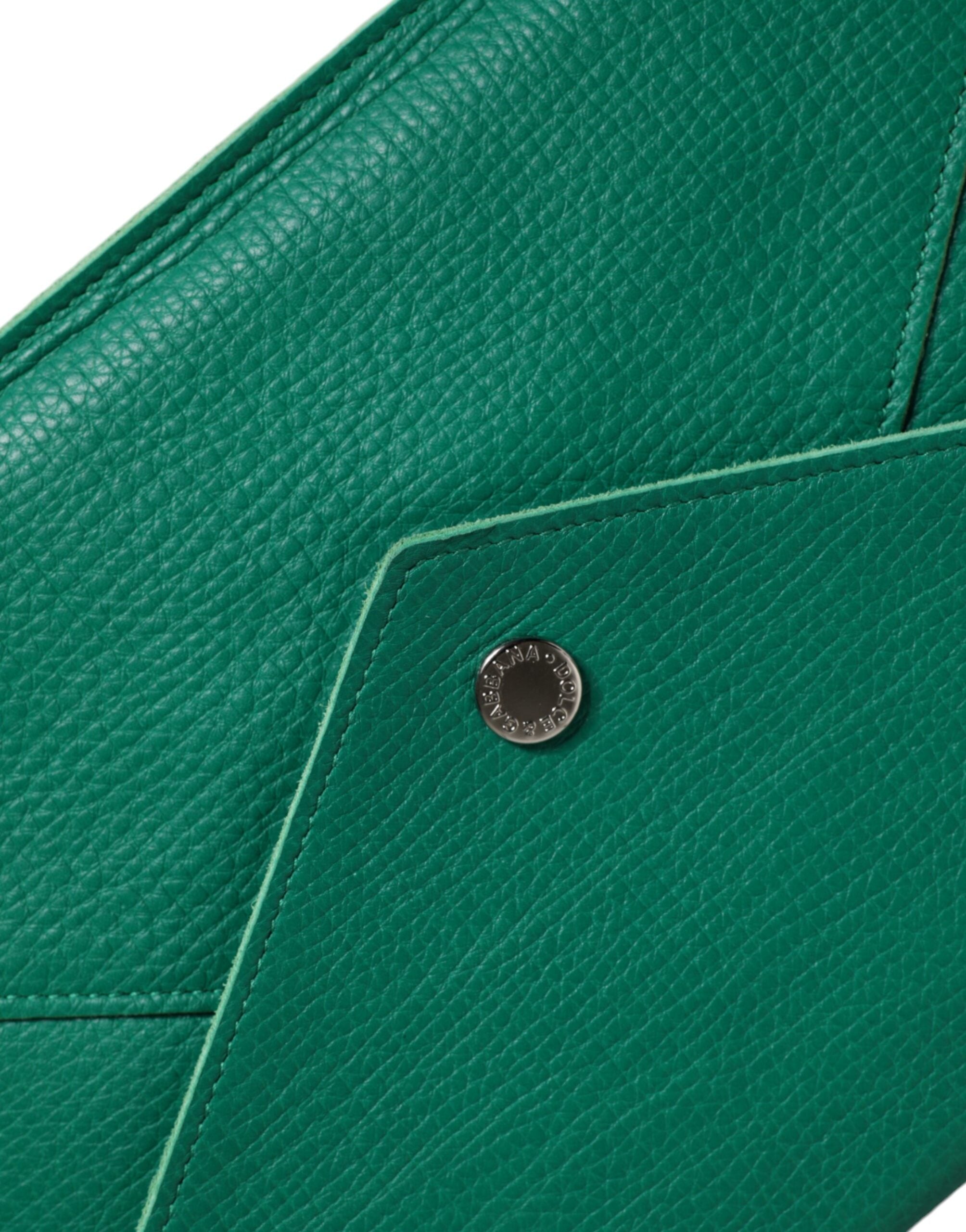 Grüne Lederhandtasche Clutch Mini Geldbörse Tablet-Hülle