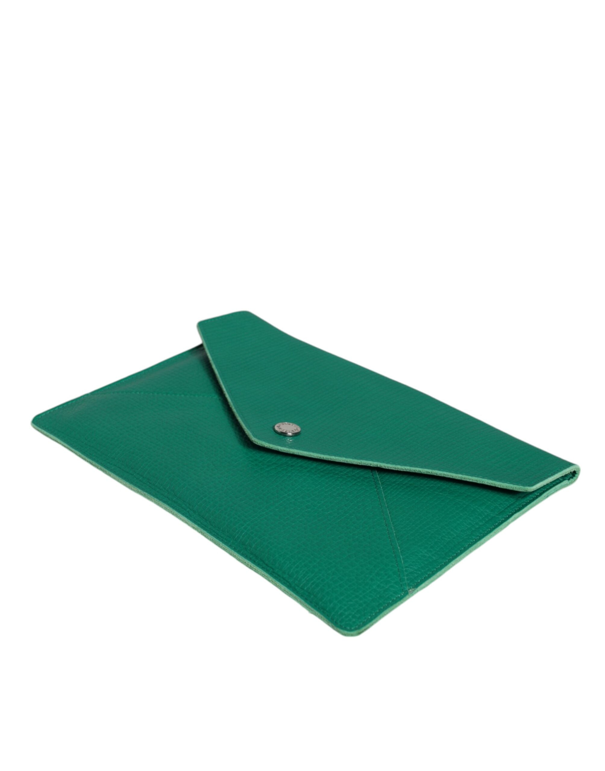 Grüne Lederhandtasche Clutch Mini Geldbörse Tablet-Hülle