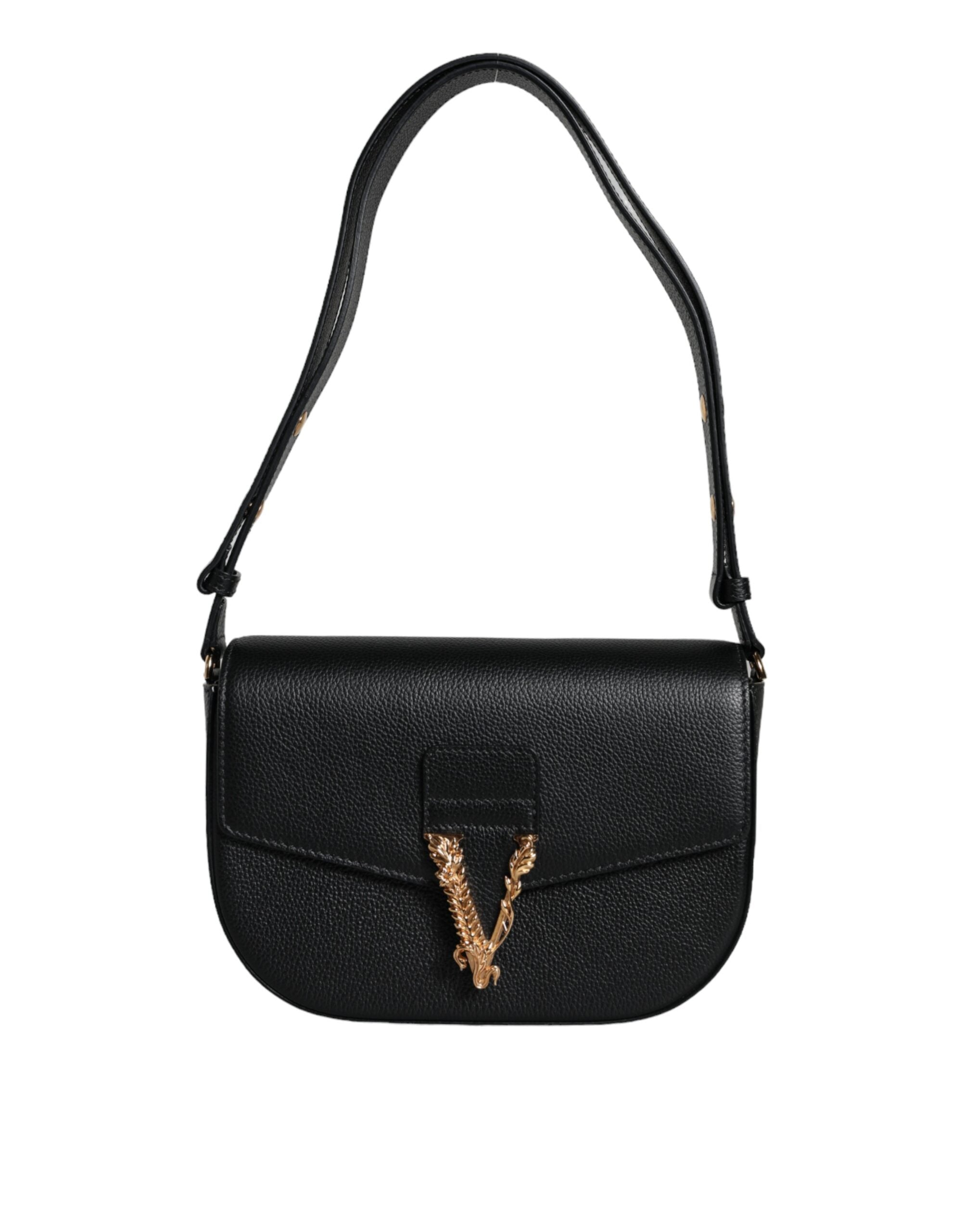 Borsa a Tracolla a Spalla in Pelle di Vitello Nera Granata con Logo
