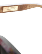 Mehrfarbige Holz-Kristall-Messingrahmen Sonnenbrille mit handbemaltem Blumenmuster
