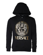 Schwarzer Medusa-Print Hoodie Pullover Sweatshirt