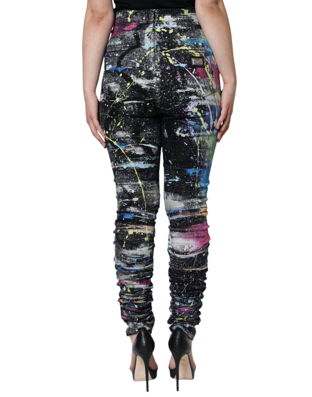 Mehrfarbige Jeans aus Baumwolle mit Farbspritzern