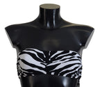 Schwarz-Weiß-Zebra-Bandeau-Bikinioberteil