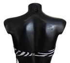 Schwarz-Weiß-Zebra-Bandeau-Bikinioberteil