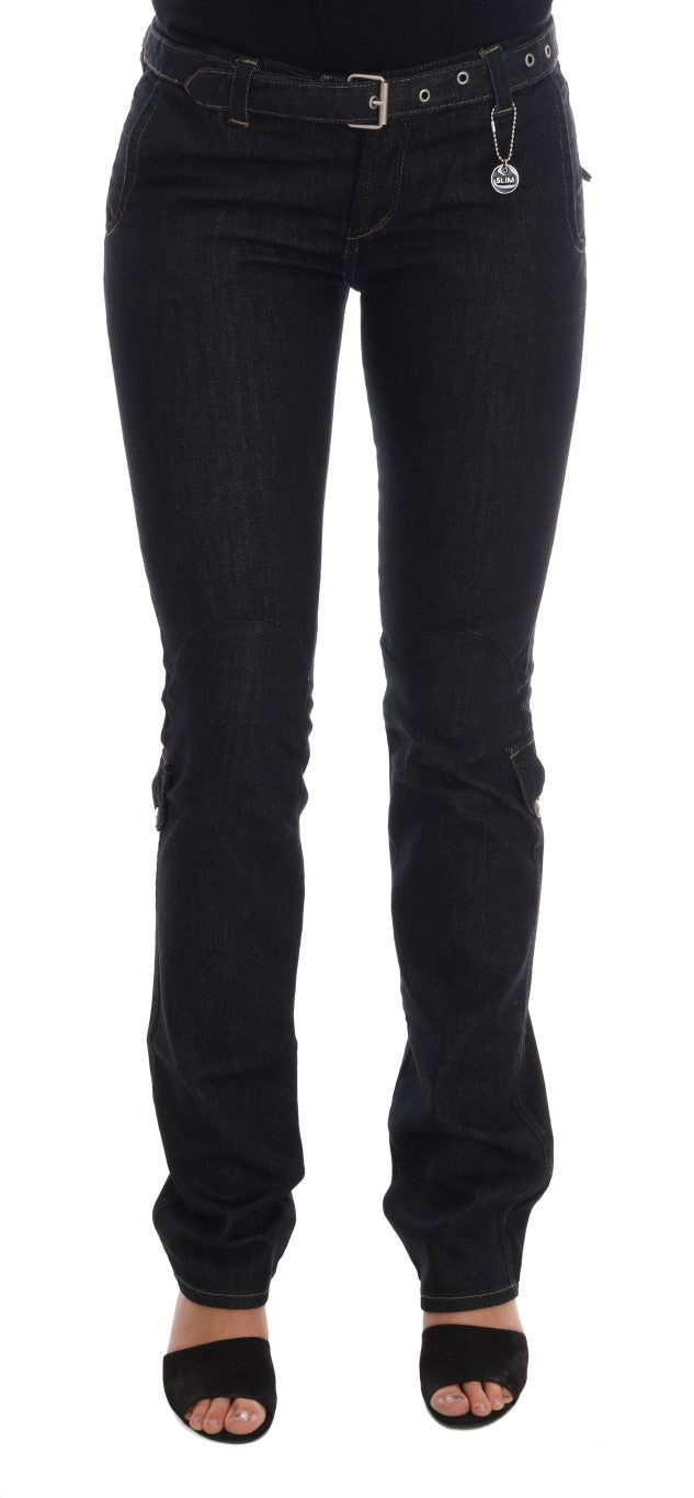 Blaue Slim-Fit Stretchjeans aus Baumwolle