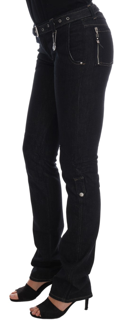Blaue Slim-Fit Stretchjeans aus Baumwolle