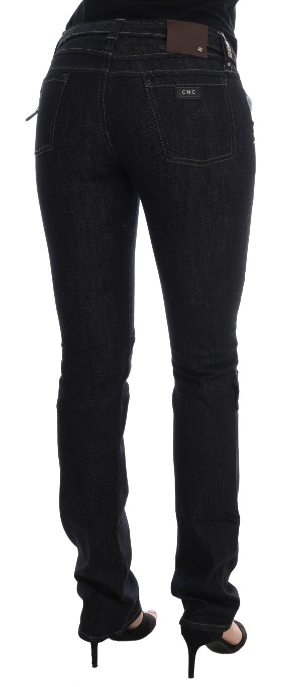 Blaue Slim-Fit Stretchjeans aus Baumwolle