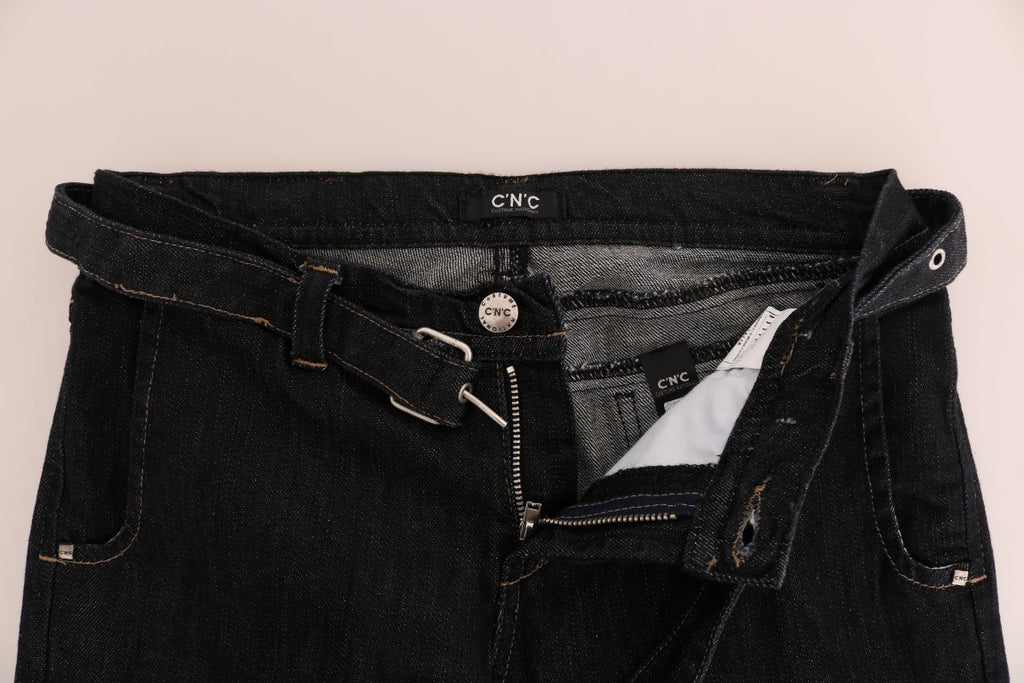 Blaue Slim-Fit Stretchjeans aus Baumwolle