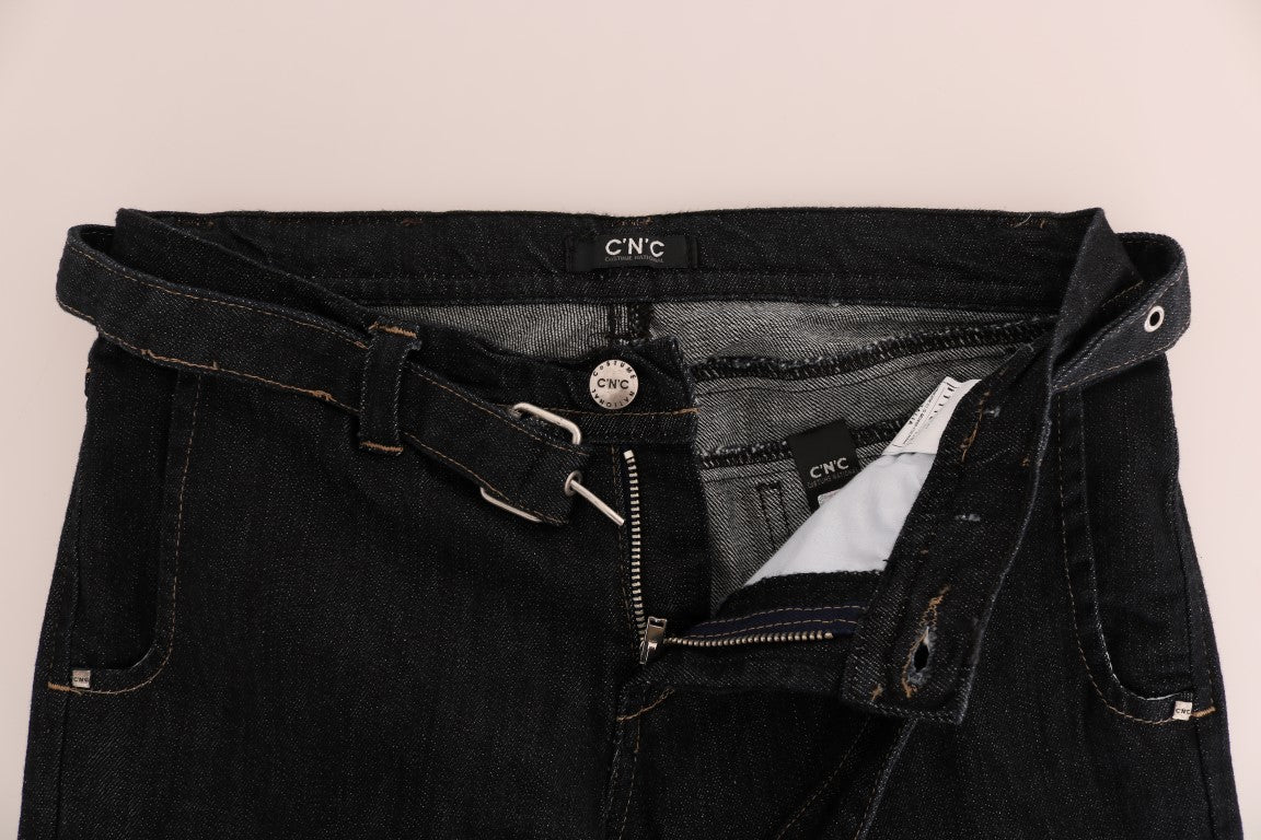 Blaue Slim-Fit Stretchjeans aus Baumwolle