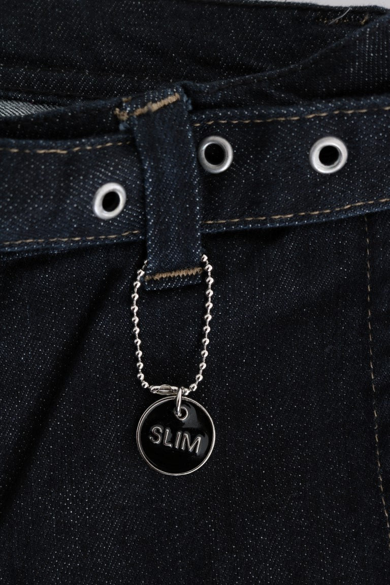 Blaue Slim-Fit Stretchjeans aus Baumwolle
