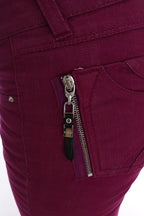 Slim-Jeans aus lila Baumwoll-Stretch-Denim