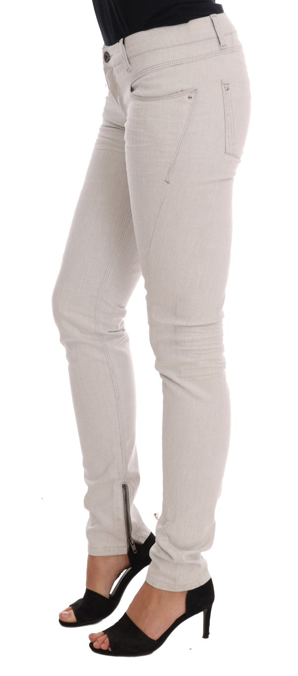 Weiße Slim Jeans aus Baumwollstretch