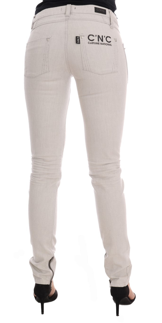 Weiße Slim Jeans aus Baumwollstretch