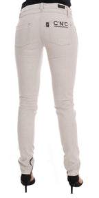 Weiße Slim Jeans aus Baumwollstretch