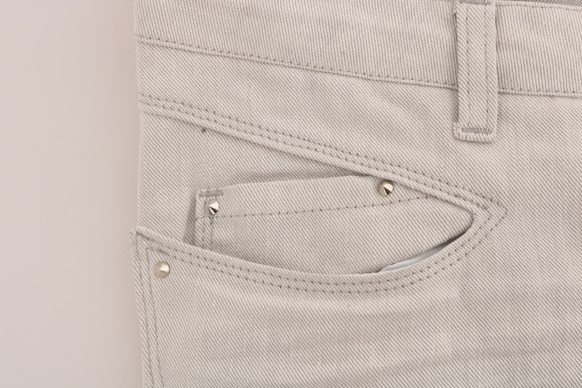 Weiße Slim Jeans aus Baumwollstretch