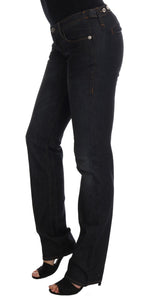 Dunkelblaue Slim-Fit-Jeans aus Baumwolle