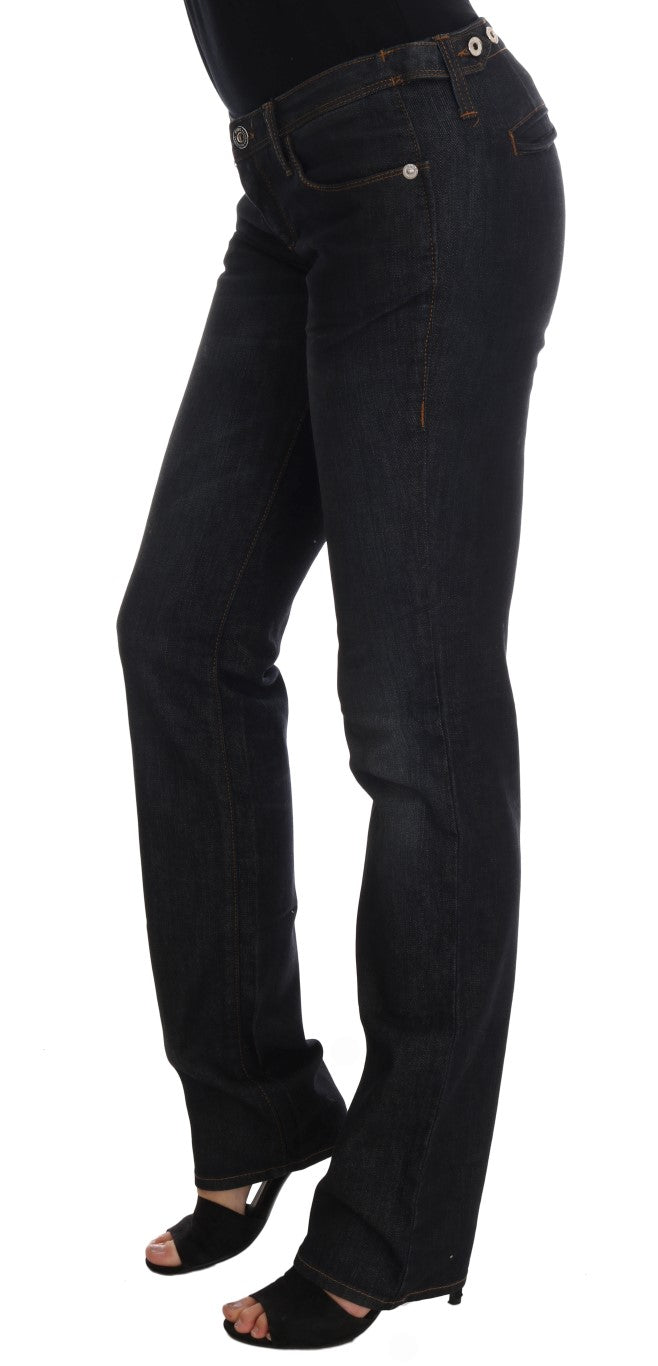Dunkelblaue Slim-Fit-Jeans aus Baumwolle