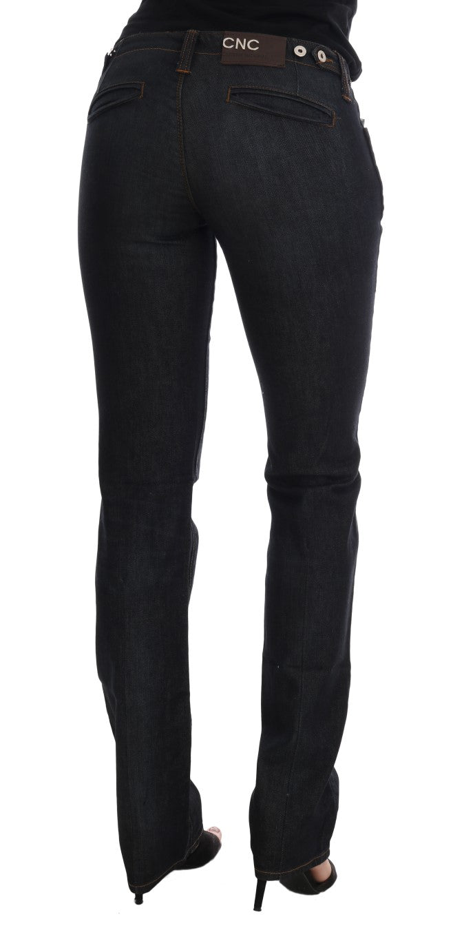 Dunkelblaue Slim-Fit-Jeans aus Baumwolle