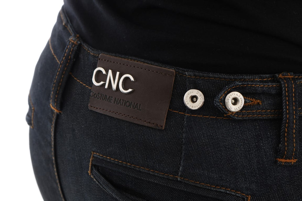 Dunkelblaue Slim-Fit-Jeans aus Baumwolle