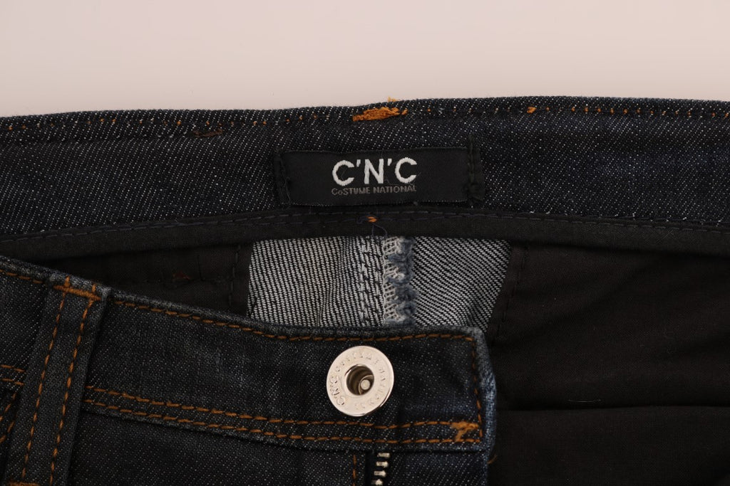 Dunkelblaue Slim-Fit-Jeans aus Baumwolle