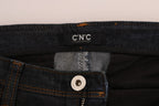 Dunkelblaue Slim-Fit-Jeans aus Baumwolle