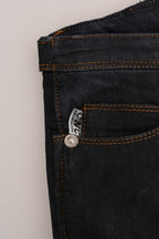 Dunkelblaue Slim-Fit-Jeans aus Baumwolle