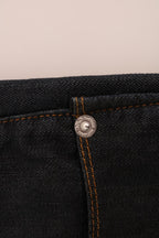 Dunkelblaue Slim-Fit-Jeans aus Baumwolle