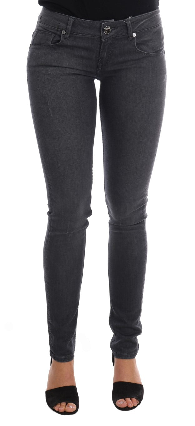 Graue Slim Fit Jeans aus Baumwolle