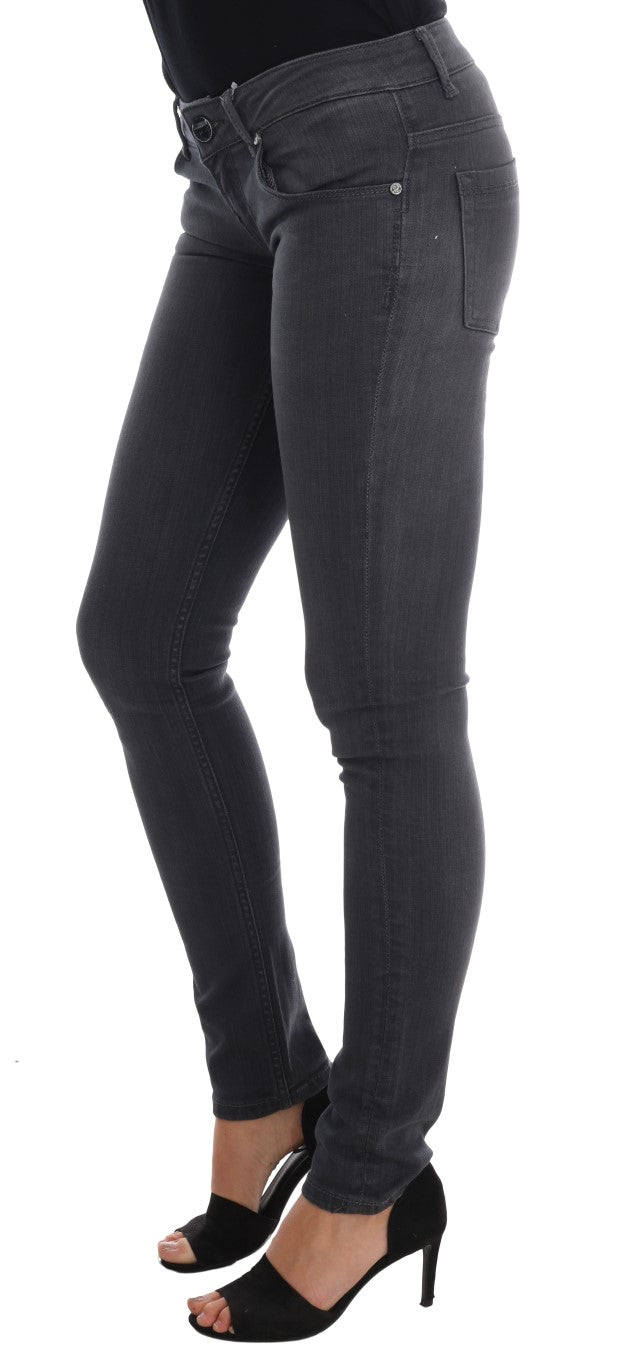 Graue Slim Fit Jeans aus Baumwolle