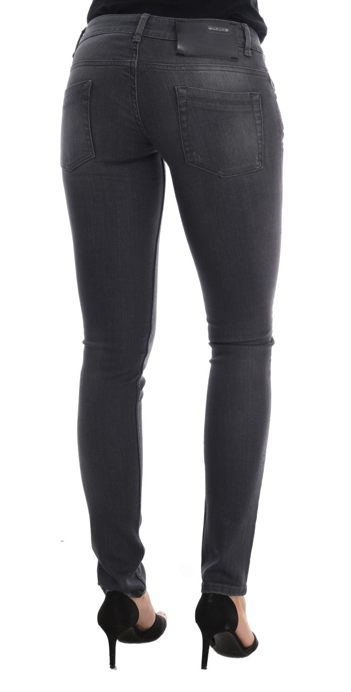 Graue Slim Fit Jeans aus Baumwolle