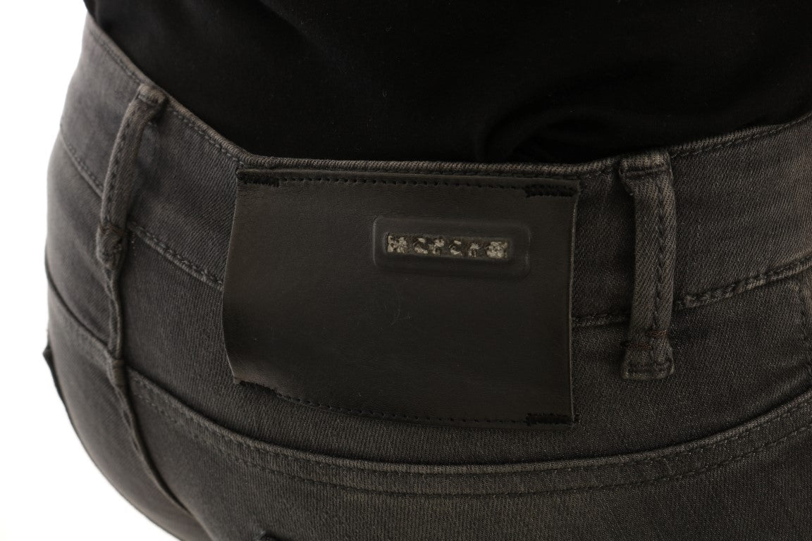Graue Slim Fit Jeans aus Baumwolle
