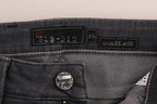 Graue Slim Fit Jeans aus Baumwolle