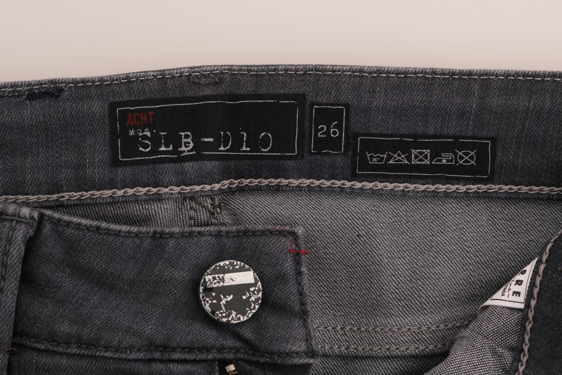 Graue Slim Fit Jeans aus Baumwolle