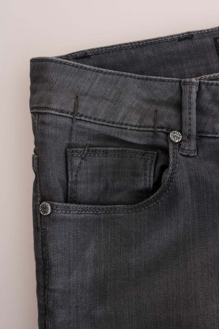 Graue Slim Fit Jeans aus Baumwolle