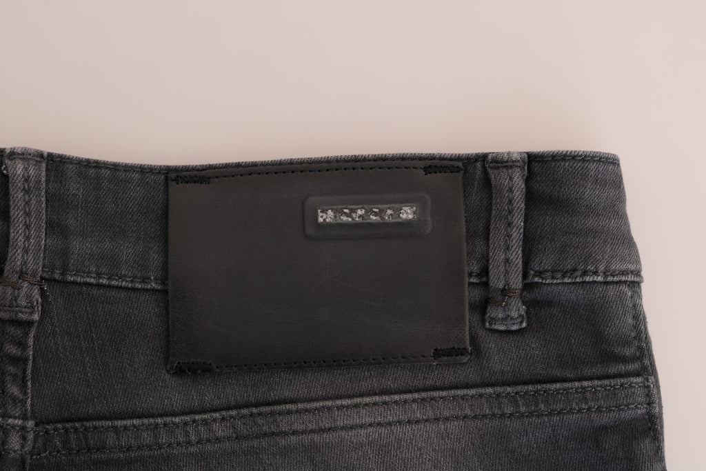 Graue Slim Fit Jeans aus Baumwolle