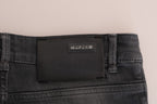 Graue Slim Fit Jeans aus Baumwolle