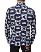 Slim Fit Baumwollhemd mit „Blue Crown“-Logoprint