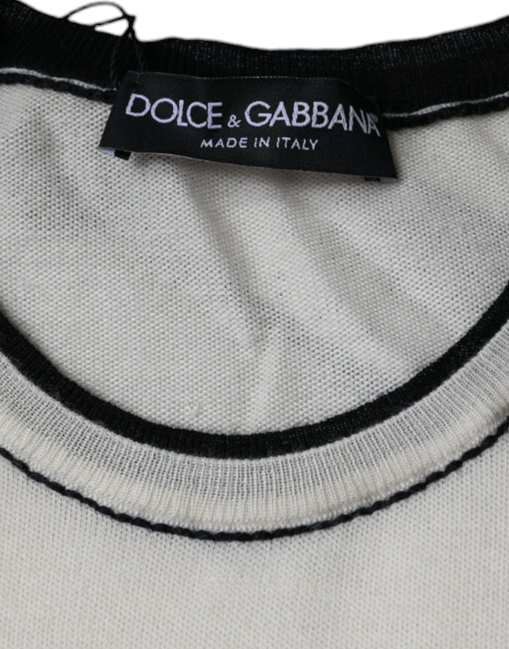 Off White Kaschmir T-Shirt mit kurzen Ärmeln