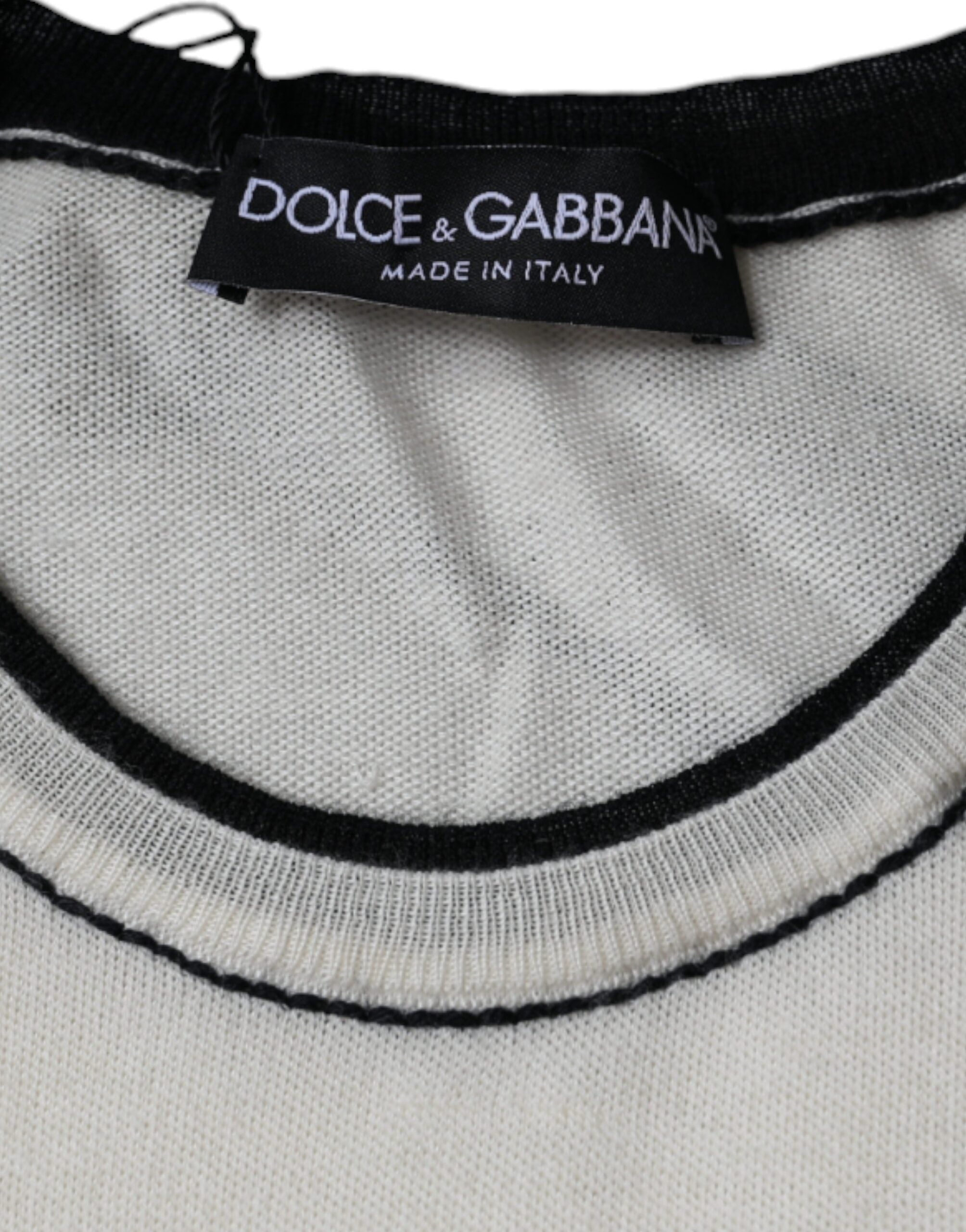 Off White Kaschmir T-Shirt mit kurzen Ärmeln