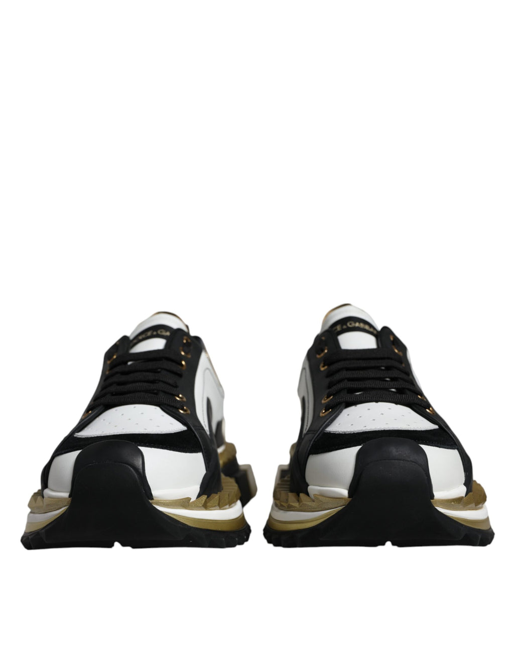 White Gold Black Leather SUPER KING Sneakers Schuhe