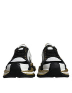 White Gold Black Leather SUPER KING Sneakers Schuhe