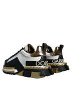 White Gold Black Leather SUPER KING Sneakers Schuhe