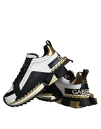 White Gold Black Leather SUPER KING Sneakers Schuhe