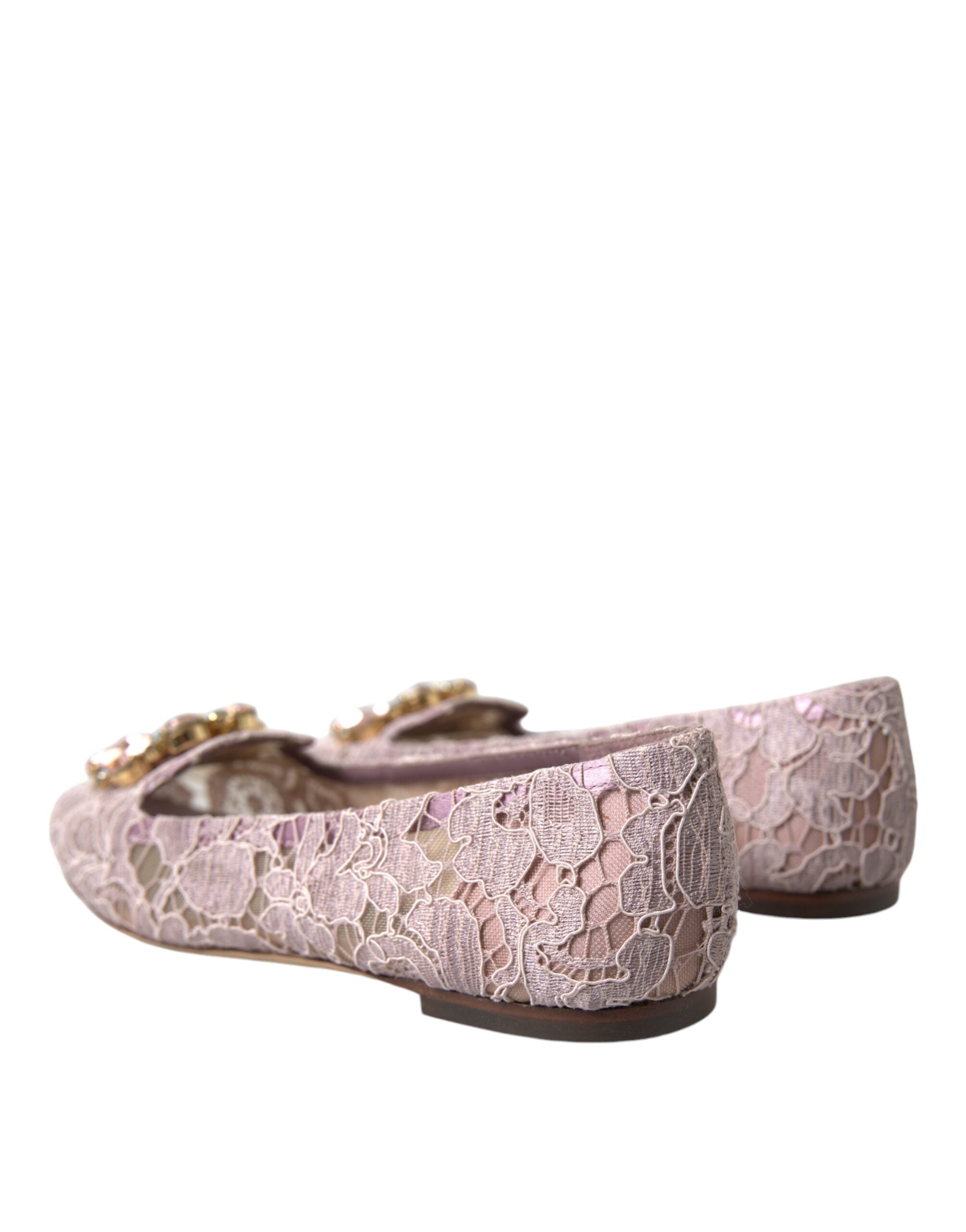 Pink Spitze Kristall Ballerinas Loafer Schuhe