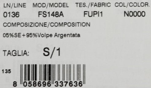 Sciarpa in Pelliccia di Volpe Argentata Nera