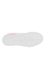 White Pink Portofino Low Top Sneakers Shoes