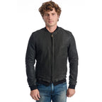 Graue Herrenjacke aus Lammleder