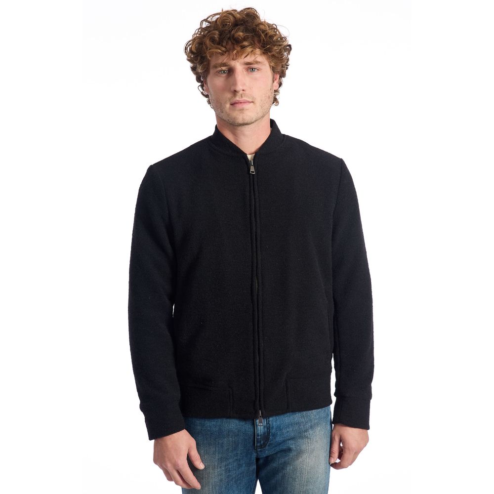 Herrenjacke aus schwarzer Wolle