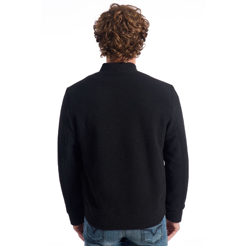 Herrenjacke aus schwarzer Wolle