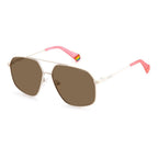 Sonnenbrille aus beigem Edelstahl